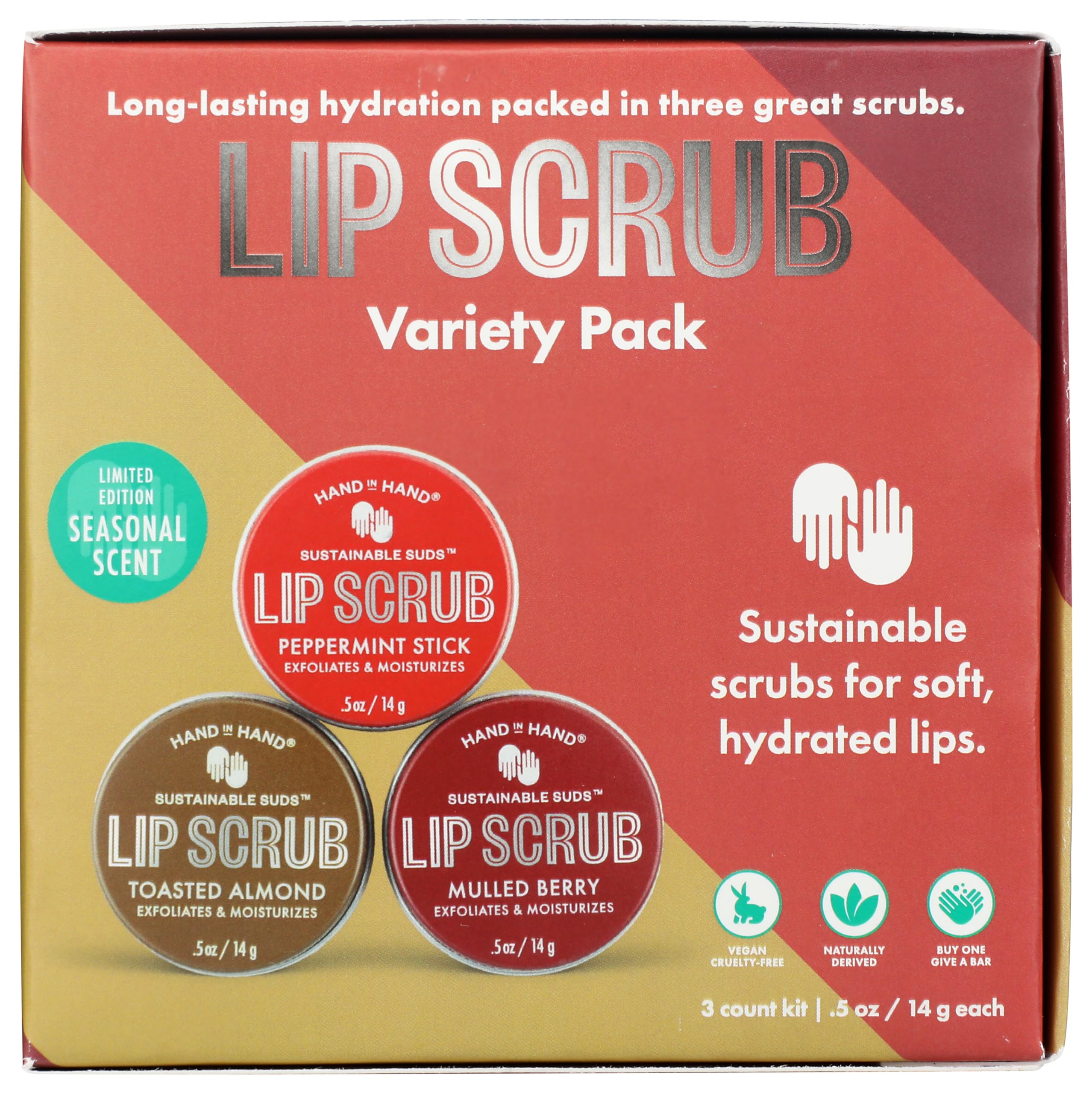 Amazon.com : Hand in Hand Lip Scrub Gift Set, 3 CT : Beauty